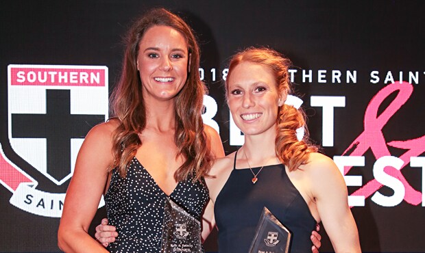 Rhiannon Watt and Ali Drennan have been named in the VFLW Team of the Year. - St Kilda Saints,AFLW